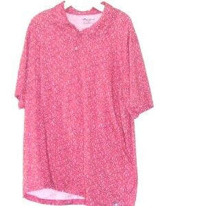 Peter Millar Seaside Polo Shirt Sz. 2X Sailboat Pattern Red Orange Men's